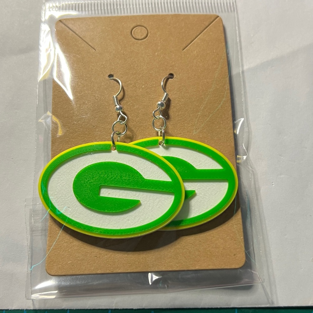 Green Bay Packers Earring Hooks by 3D print